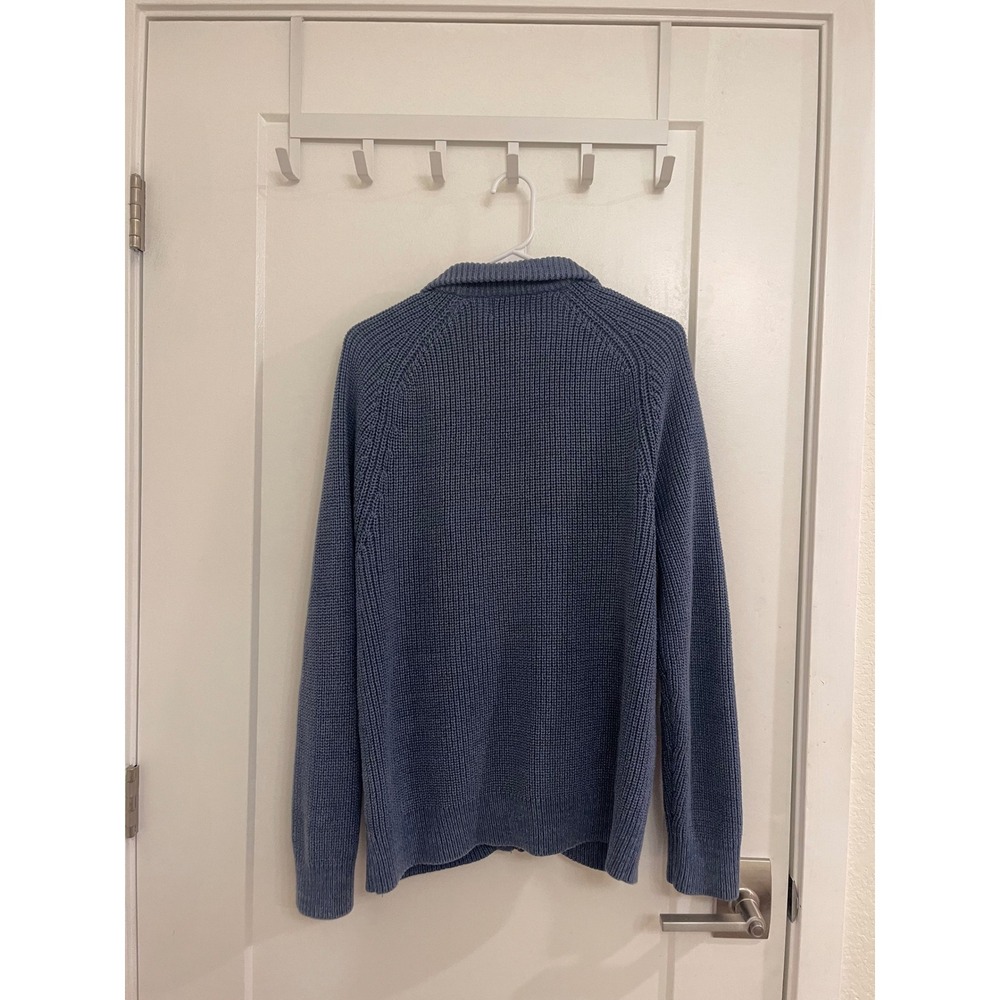 Vintage LL Bean Knit Blue Grandpacore Jacket Cottagecore Cabincore Sailor - Picture 3 of 4